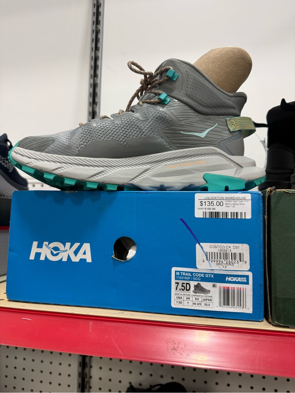 Hoka One One M Trail Code GTX in Grey 7.5 men’s 9 lady’s - Picture 5 of 7